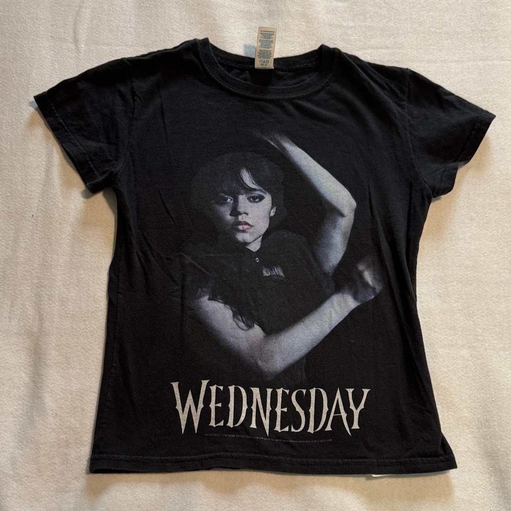 Wednesday Graphic Tee for Kids - Black